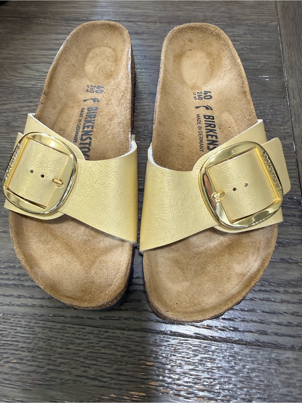 Birkenstock Madrid Single Strap Sandal in Metallic Gold